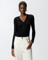 Cardigan aus leichtem Rippstrick - | Pinko