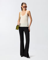 Ribbed vest top with logo - | Pinko