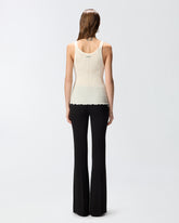 Ribbed vest top with logo - | Pinko