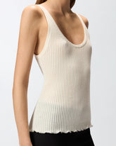 Ribbed vest top with logo - | Pinko