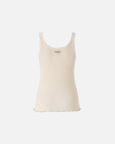 Ribbed vest top with logo - | Pinko