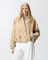 Short double-breasted trench coat - | Pinko