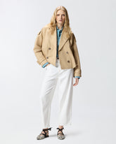 Short double-breasted trench coat - | Pinko