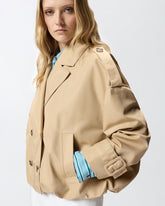 Short double-breasted trench coat - | Pinko
