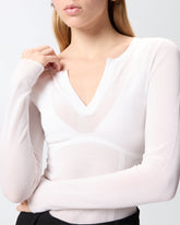 Sweater with open V-neck - | Pinko