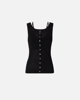 Tanktop in Strick mit Perlmuttknöpfen - | Pinko