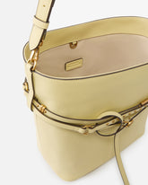 Bucket Belt Bag medium shoulder bag in leather - Beige | Pinko