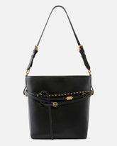Bucket Belt Bag medium shoulder bag in leather - Black | Pinko