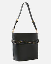 Bucket Belt Bag medium shoulder bag in leather - Black | Pinko