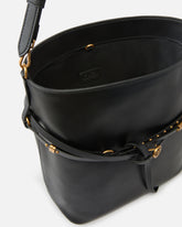 Bucket Belt Bag medium shoulder bag in leather - Black | Pinko