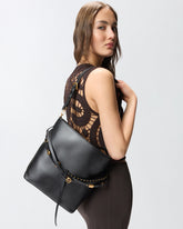 Bucket Belt Bag medium shoulder bag in leather - Black | Pinko