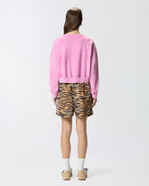 Cropped-Sweatshirt mit Logo-Etikette - | Pinko