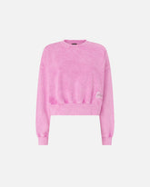 Cropped-Sweatshirt mit Logo-Etikette - | Pinko