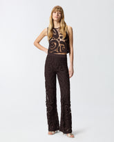 Geometric crocheted trousers - | Pinko
