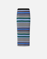 Calf-length striped knit slim-fit skirt - | Pinko