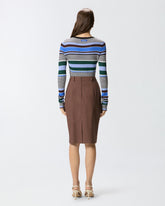 Multicoloured striped sweater - Multicolor Black-Light Blue | Pinko