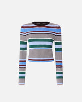 Multicoloured striped sweater - Multicolor Black-Light Blue | Pinko