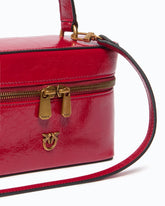 Small crossbody bag in glossy leather - | Pinko