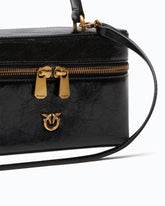 Small crossbody bag in glossy leather - Black | Pinko