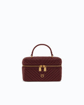 Small beauty case with shoulder strap chevron nappa - | Pinko