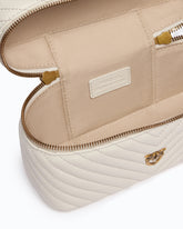 Small beauty case with shoulder strap chevron nappa - | Pinko