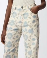 Wide-leg trousers with Cottage Flower print - | Pinko