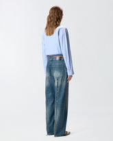 Loose-fit jeans with rear zips - | Pinko