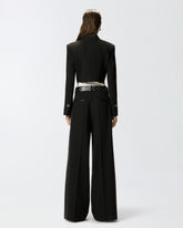 Cropped jacket with satin details - Black | Pinko