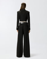 Cropped jacket with satin details - | Pinko