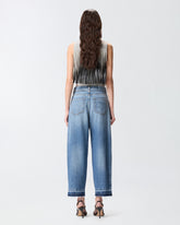 Balloon jeans with worn effect - Blue | Pinko
