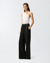 Trousers with jewel belt - | Pinko