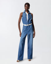 Denim jumpsuit with belt - Dark blue | Pinko