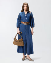 Langes Blusenkleid aus Denim - | Pinko
