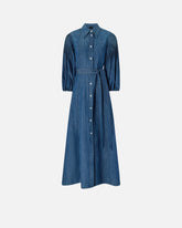 Long denim shirt dress - Dark blue | Pinko