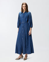Long denim shirt dress - | Pinko