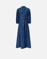 Long denim shirt dress - Dark blue | Pinko
