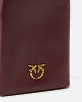 Leather smartphone case with shoulder strap - Burgundy | Pinko