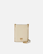 Leather smartphone case with shoulder strap - | Pinko