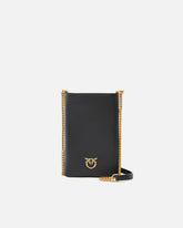 Leather smartphone case with shoulder strap - | Pinko