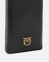 Leather smartphone case with shoulder strap - | Pinko