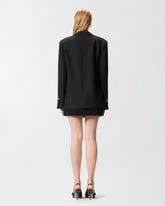 Slub fabric jacket with satin lapels - Black | Pinko