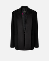 Slub fabric jacket with satin lapels - Black | Pinko
