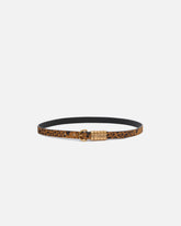 Suede belt with leopard print, 2cm - | Pinko