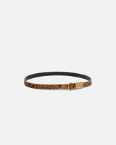 Suede belt with leopard print, 2cm - | Pinko