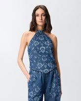 Floral denim top - | Pinko