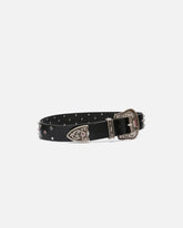 Leather belt with studs, 4 cm - | Pinko