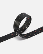 Leather belt with studs, 4 cm - | Pinko