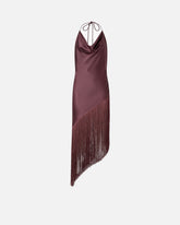 Asymmetrical top in satin with fringes - | Pinko
