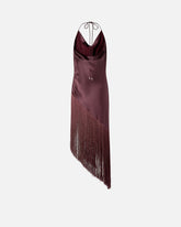 Asymmetrical top in satin with fringes - | Pinko