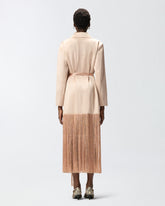 Satin trench coat with fringing - | Pinko